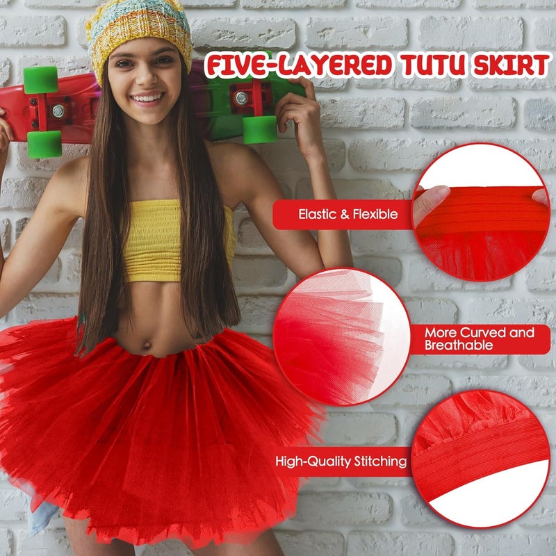 Fynnsure Tutu Skirts for Women 5 Layered Tutu 80s Outfit Adult Halloween Costume Women Tulle Skirt Puffy Skirts Dance Skirt - Image 3